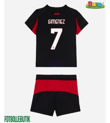 AC Milan Santiago Gimenez #7 Hemmaställ Barn 2025-26 Kortärmad (+ Korta byxor)